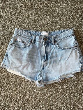 zara denim shorts